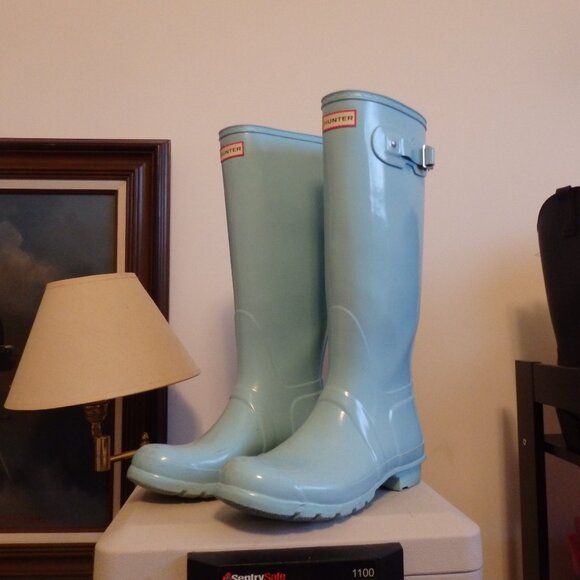 Hunter Shoes - Robin's Egg Blue Original TALL Hunter boots US 10